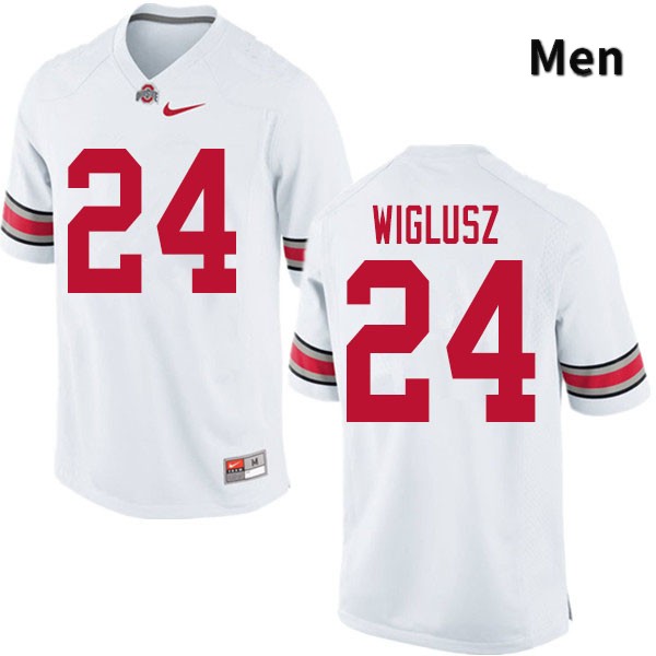 Ohio State Buckeyes Sam Wiglusz Men's #24 White Authentic Stitched College Football Jersey